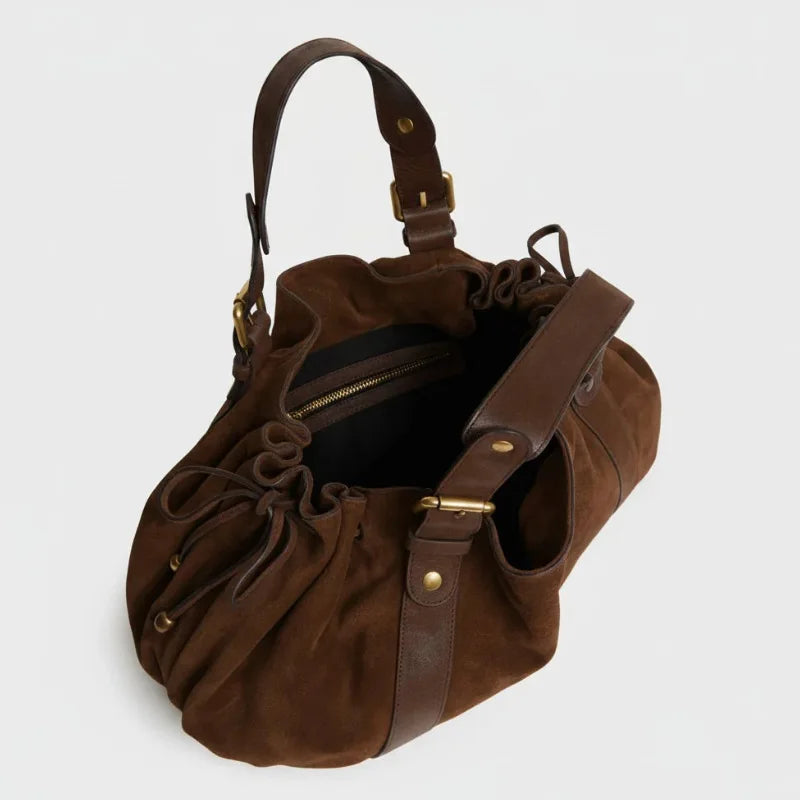 Sac Tote Boston PU Souple Imperméable Rivets Rétro