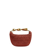 Sac Hobo tressé anse métallique-Rouille & Chocolat
