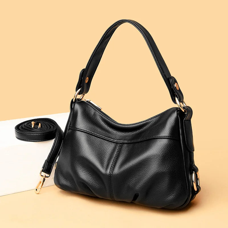 Sac à main en cuir véritable souple MYNELIA