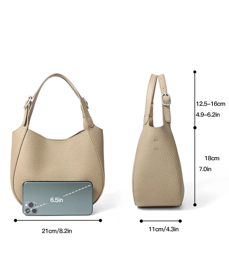 Sac seau cuir véritable  – Initiales Personnalisées