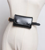 Ceinture cuir véritable avec pochette – Style Coréen Minimaliste