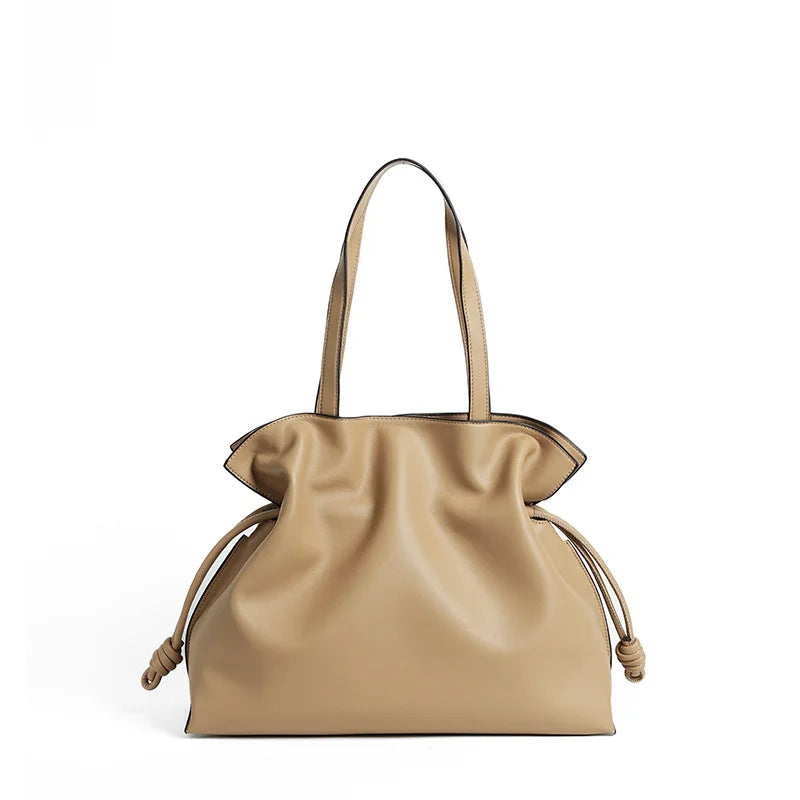Sac à main Cuir plissé véritable – Cordon de serrage
