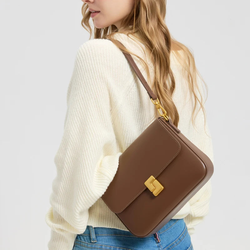 Sac bandoulière cuir de vache–Petit Sac selle chic toutes saisons MYNELIA