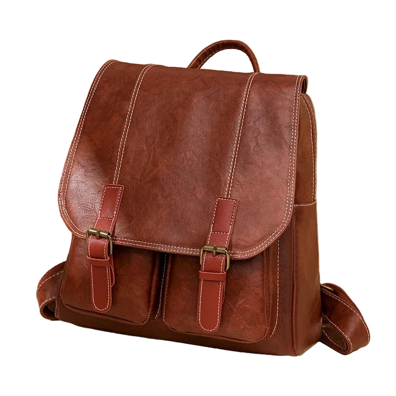 Sac à Dos Vintage en Cuir Souple – Grande Capacité, Mixte & Intemporel MYNELIA