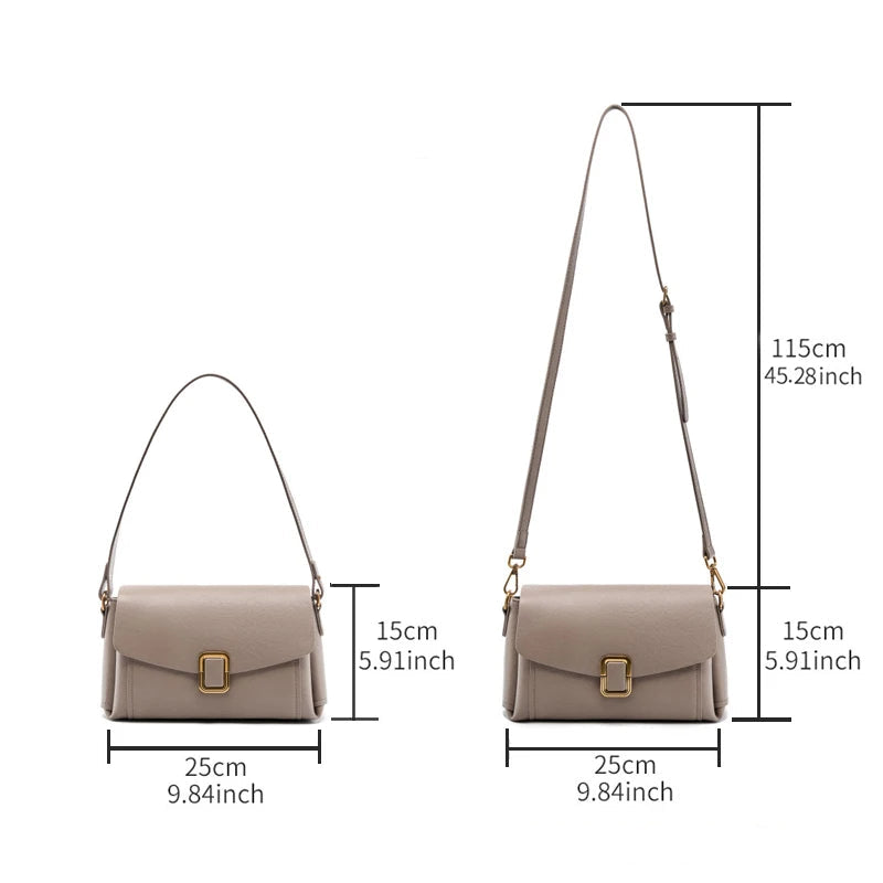 Sac bandoulière en cuir Véritable – Style Rétro,Poches intérieures
