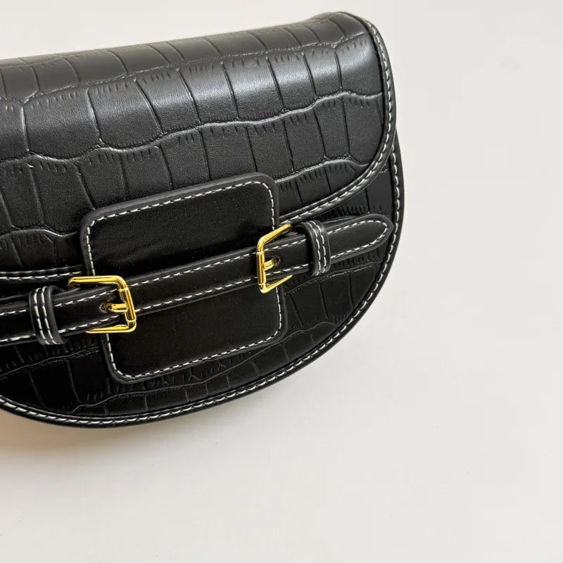 Sac en cuir PU Motif Croco Boucle Magnétique K-Fashion