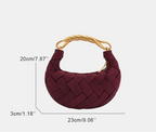 Vintage Kunstleder Handgewebte Taschen für Damen Luxus Designer Handtaschen Geldbörsen 2025 Neu mit Metallgriff Cross-Woven Schultertasche