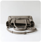 Sac Satchel Cuir Véritable Boucle Ceinture Doublure Coton Bio Croisé