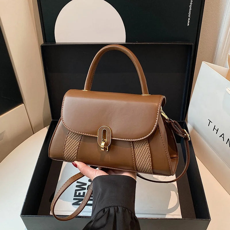 Sac  bandoulière PU Cuir Boucle Cadenas Femme