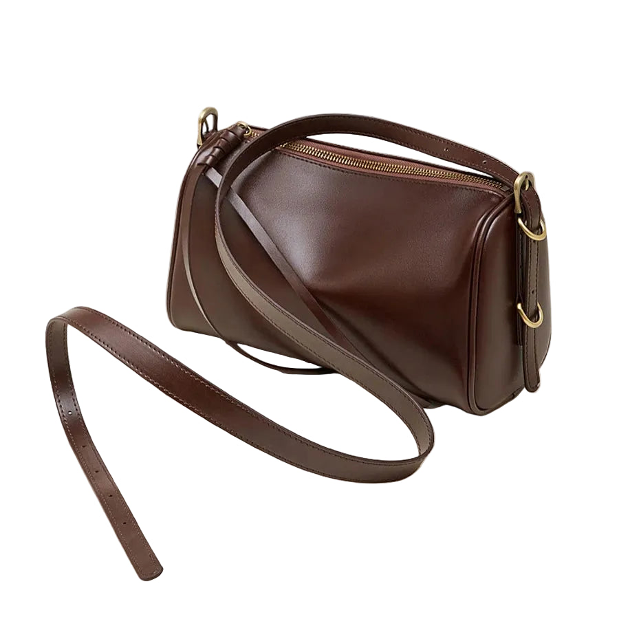 Sac bandoulière cuir véritable – Forme cylindrique souple