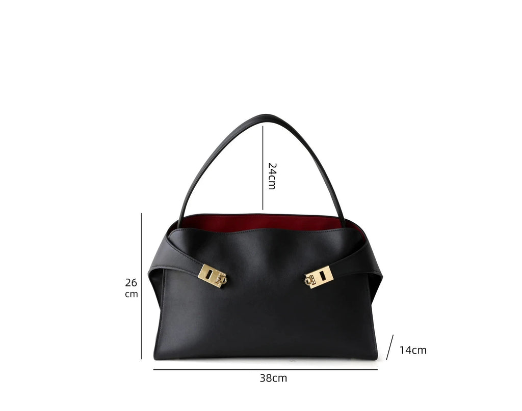 Sac Tote en Cuir  Véritable Appliqués Déco