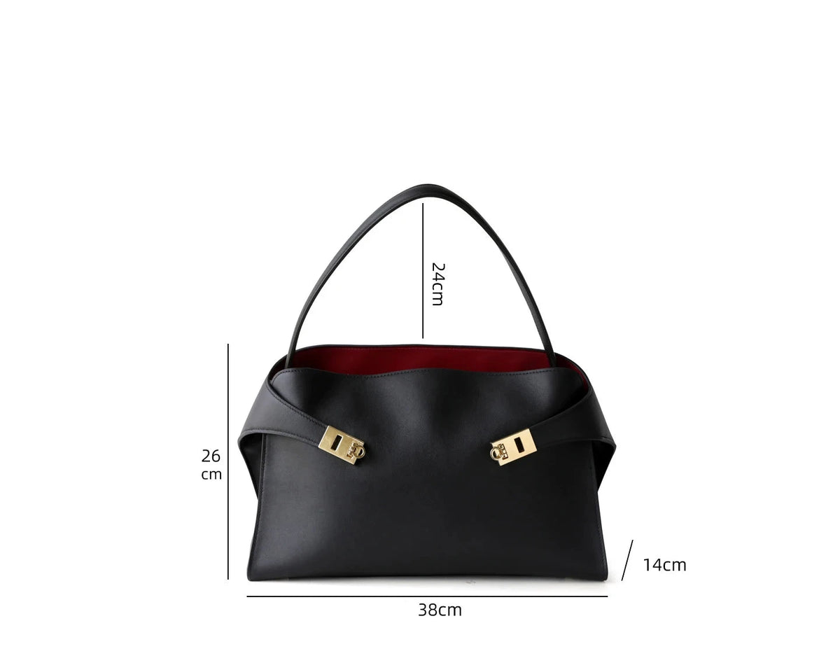 Sac Tote en Cuir  Véritable Appliqués Déco