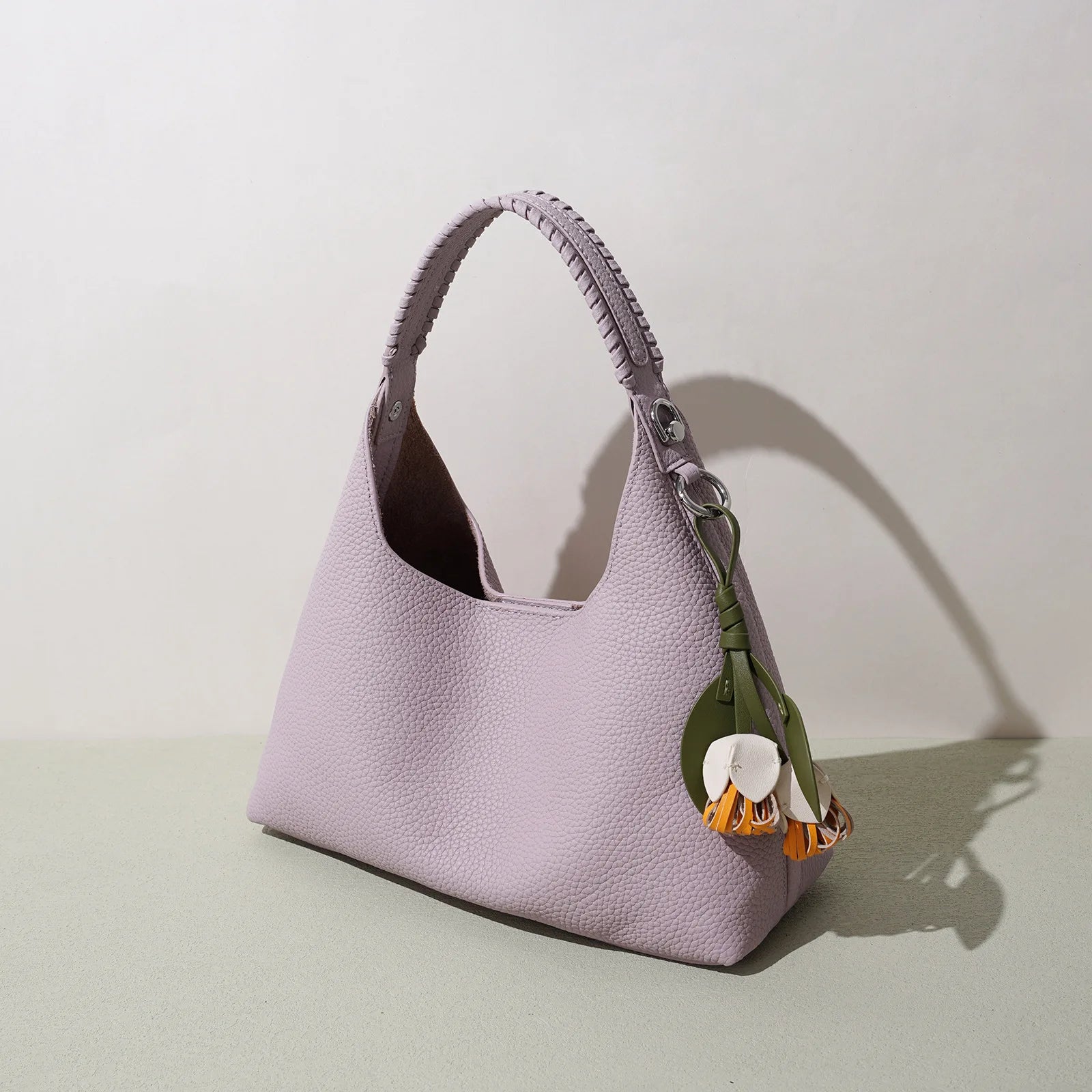 Sac bucket en cuir véritable grain supérieur – Style casual chic