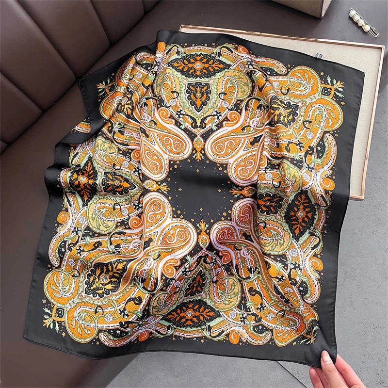 Foulard Carré Imprimé Floral 70×70 cm – Léger & Multicolore, Femme MYNELIA