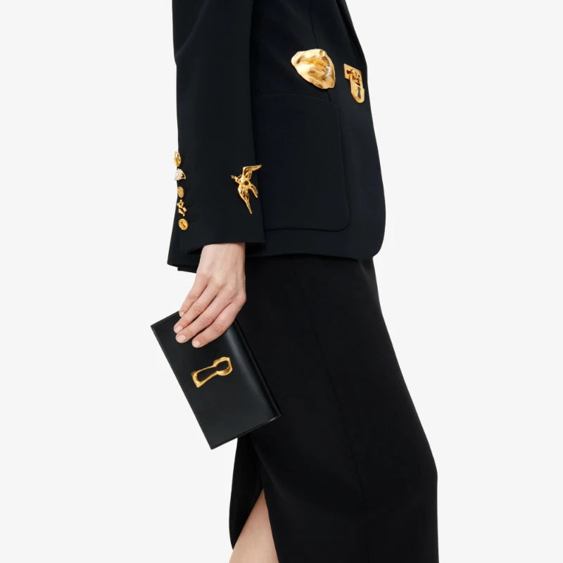 Pochette Clutch Soirée Chaînes Dorées Cadenas