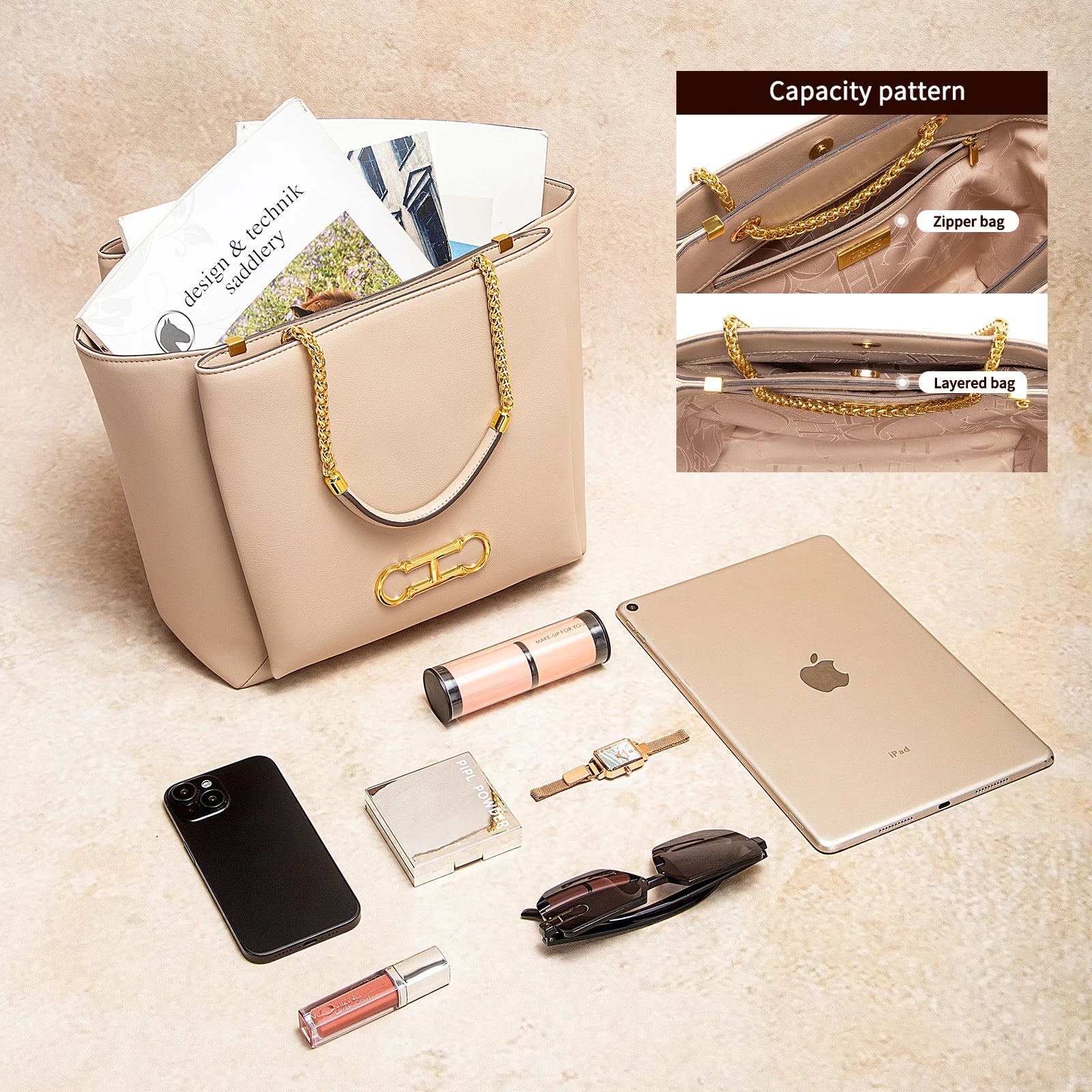 Tote Bag Femme Grande Capacité — L’Élégance du Quotidien MYNELIA