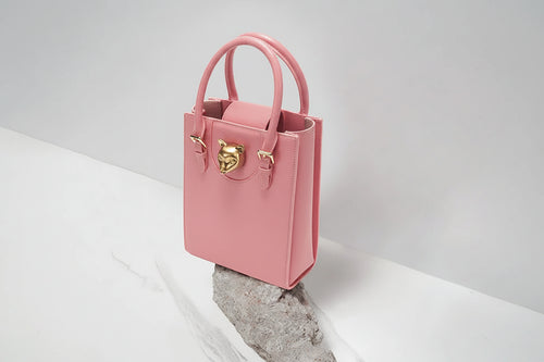 Mini sac box femme en cuir véritable – Verrou décoratif, 7 coloris