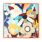 Foulard carré femme en polyester satiné – Motif floral 90 × 90 cm