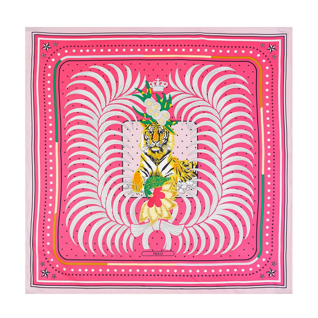 Foulard carré femme en soie imprimée – 90 × 90 cm