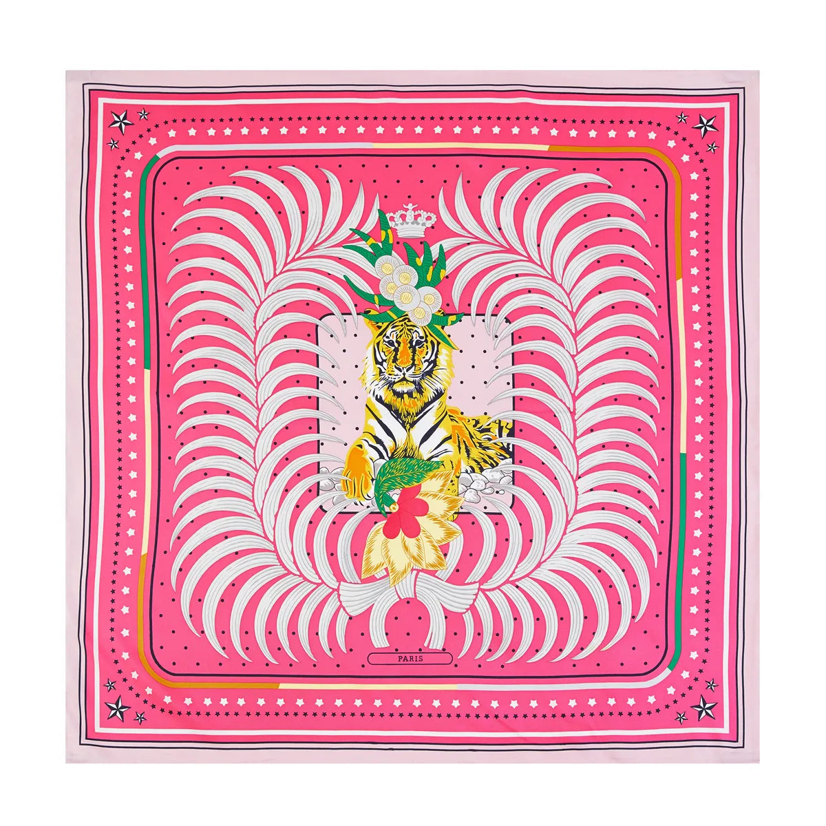 Foulard carré femme en soie imprimée – 90 × 90 cm