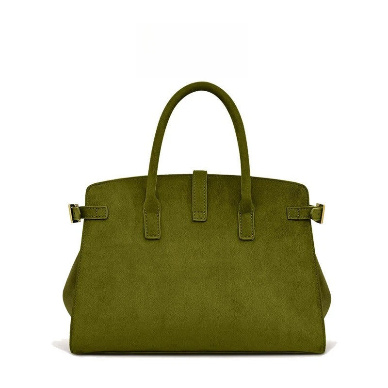 Sac à main imitation suède – Forme cabas bandoulière femme, finitions dorées MYNELIA