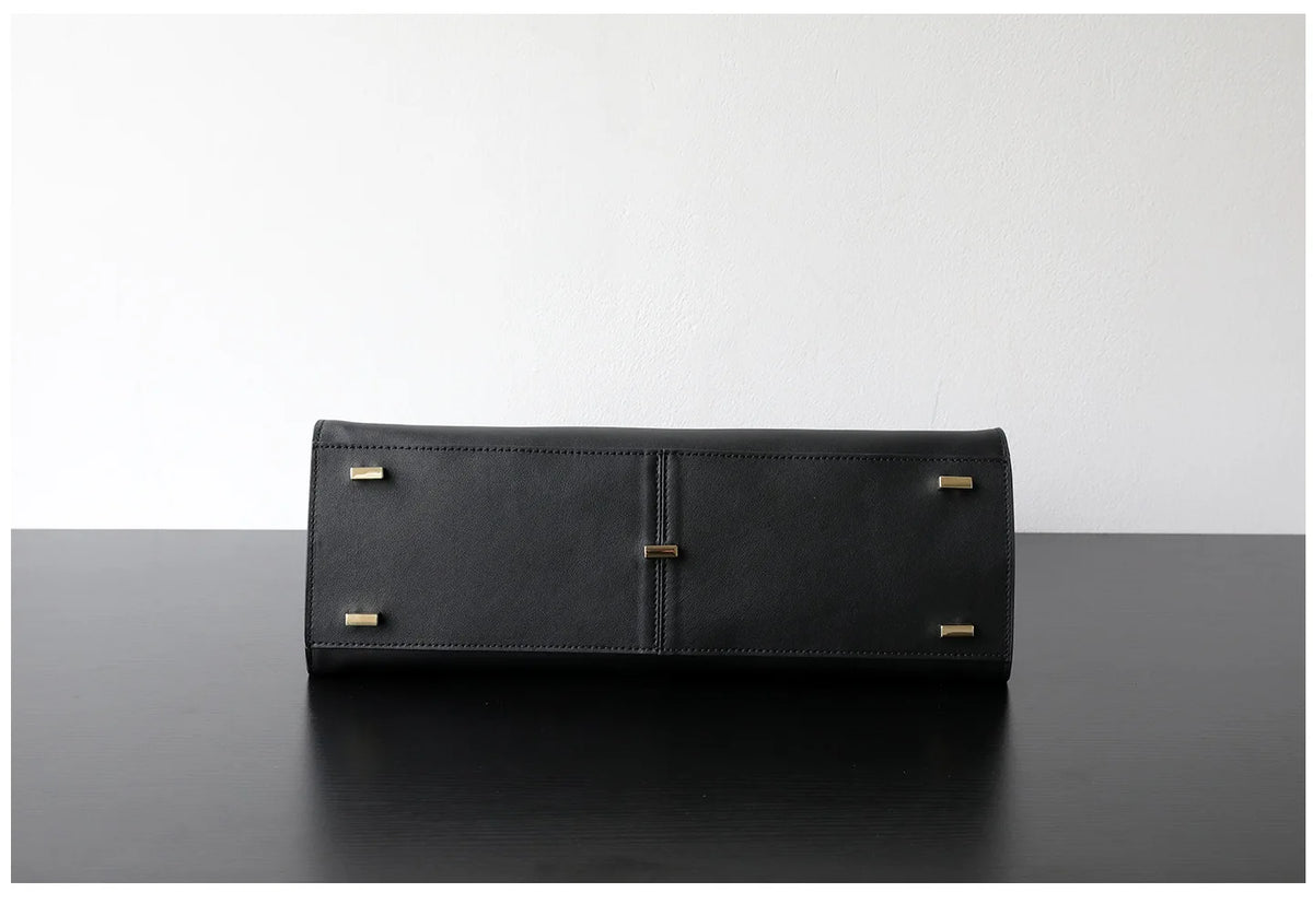 Sac Tote en Cuir  Véritable Appliqués Déco