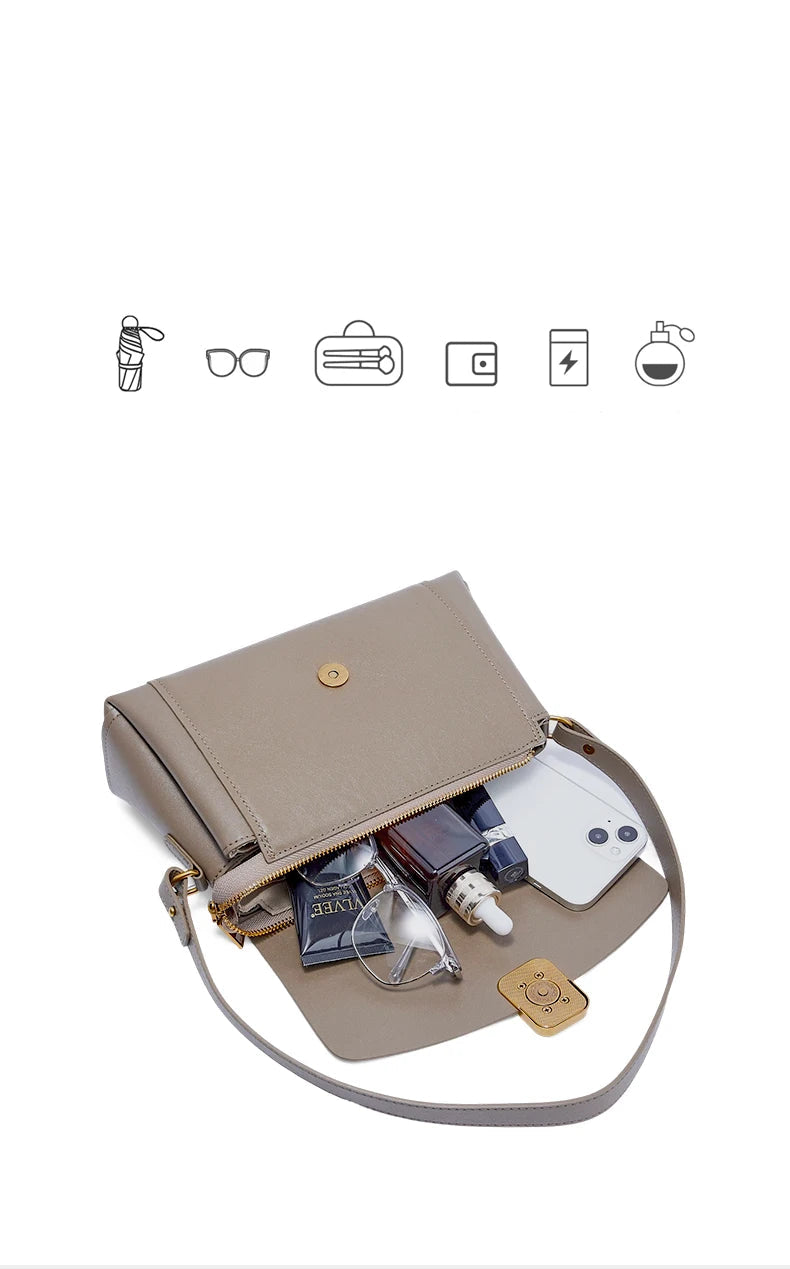 Sac à main bandoulière cuir véritable femme – Style Rétro