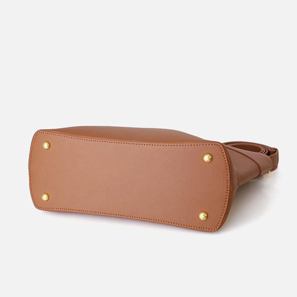 Sac en cuir véritable grande capacité – Tote Bag avec bandoulière MYNELIA
