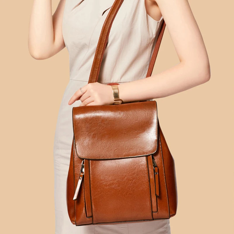 Sac à Dos Cuir Véritable 3-en-1 Convertible