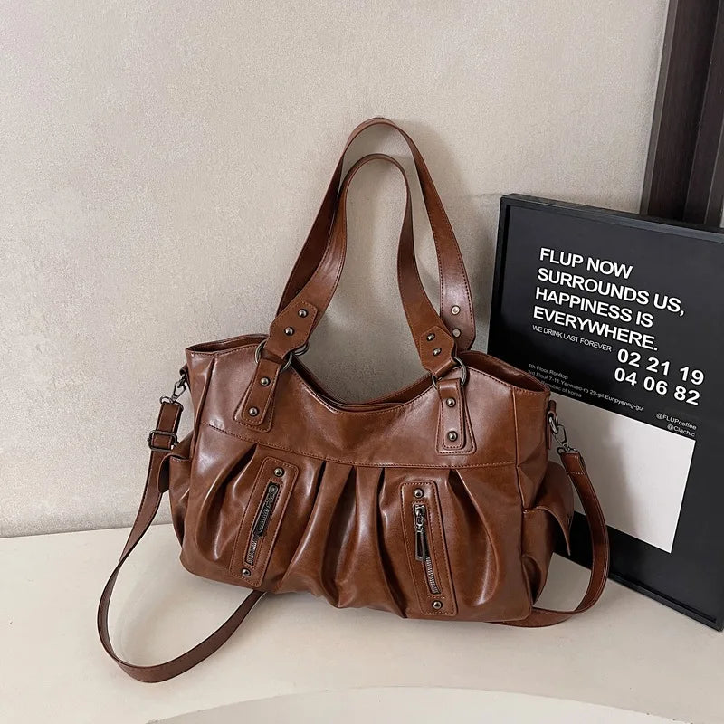 Sac bandoulière rétro – Cuir PU Souple - Style vintage