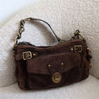 Sac Velours Rétro Flap Métal Chaînes Port  Croisé