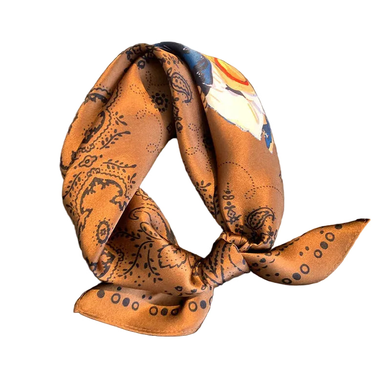 Foulard soie 100% – Motif Paisley rétro