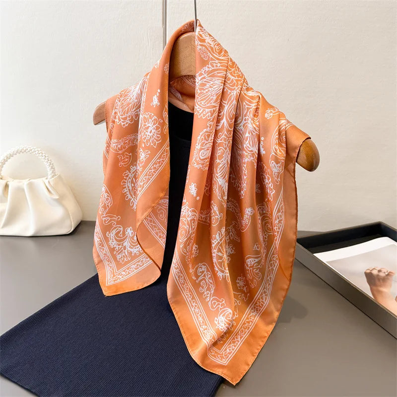 Foulard Carré Femme Motif Paisley – 70×70 cm, Doux & Multicolore MYNELIA
