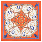 130*130cm 100% Twill Seidenschal Damen Luxus Kettendruck Strandtuch Quadratisches Kopftuch Halstuch Femme Foulard Echarpes Stolen