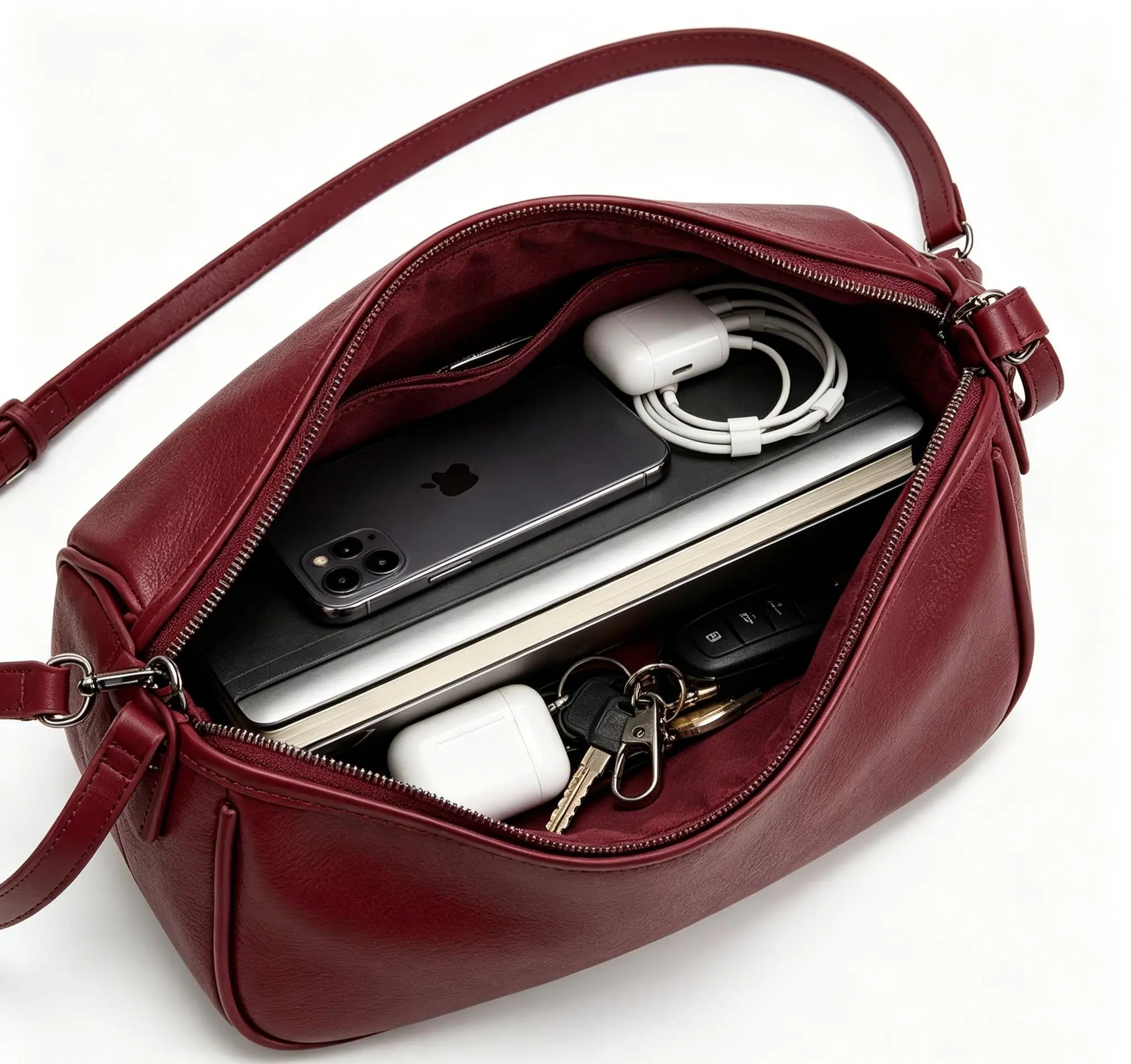 Sac à main en Cuir PU souple – Poche Intérieure,Style Casual Chic