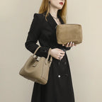 Genuine Leather Women's Shoulder bag niche design fashion lady's basket bag soft cowhide bucket bag handbag for women MYNELIA