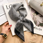70cm Neckerchief Female Luxury Square Scarf for Women Silk Feeling Shawl Satin Hijab Wraps Hair Bands Ribbon Headband Bandann MYNELIA