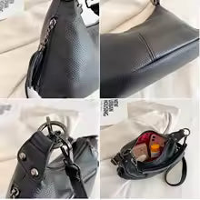 Sac à Main Hobo en Cuir Véritable Vintage – Femme MYNELIA