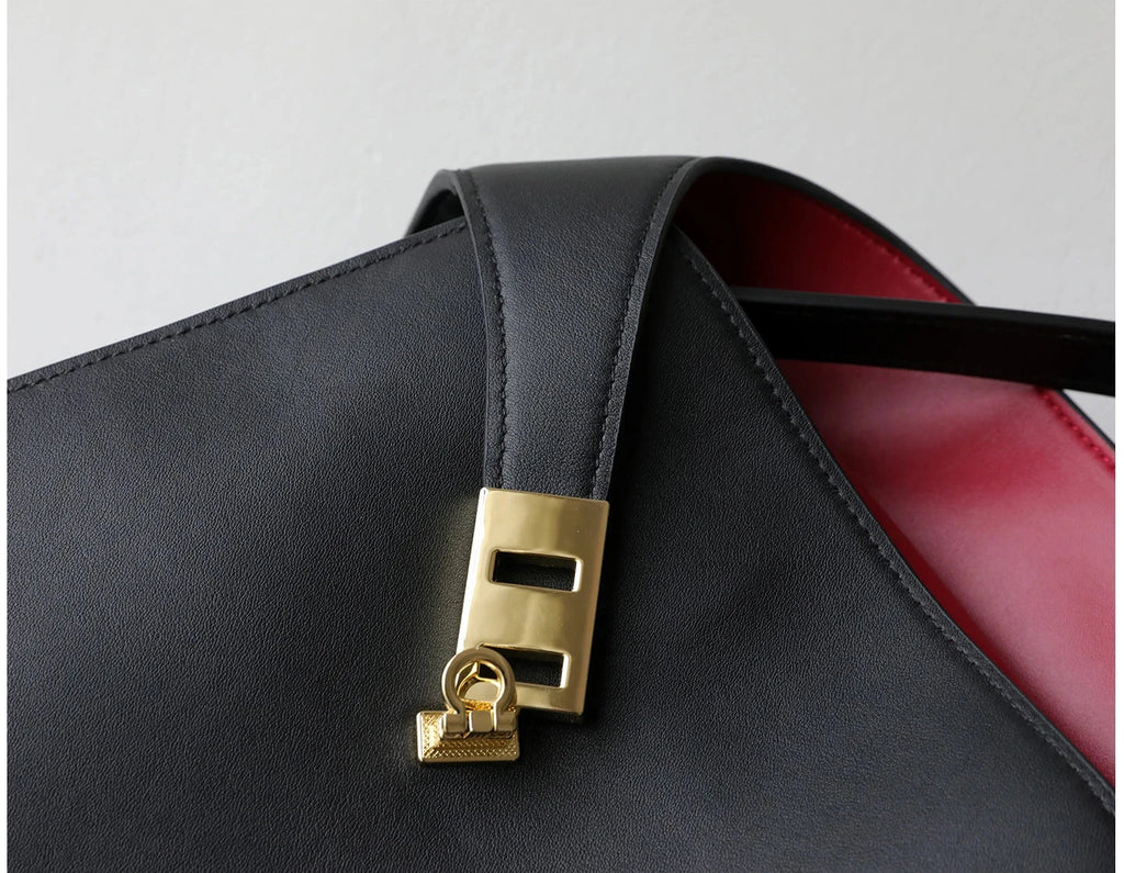 Sac Tote en Cuir  Véritable Appliqués Déco