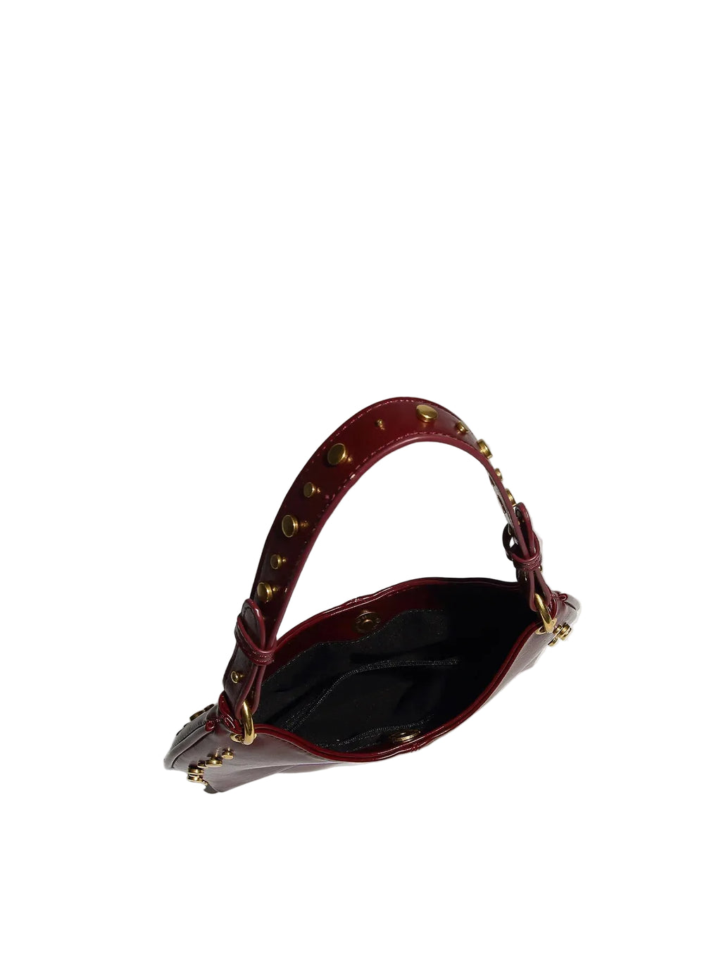 Sac bandoulière femme brun en cuir PU à rivets