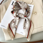 Fashion Luxury Brand 70cm Silk Square Scarf Women Satin Neck Tie Female Hair Bandana Headkerchief Shawl Wrap Hijab Echarpe MYNELIA