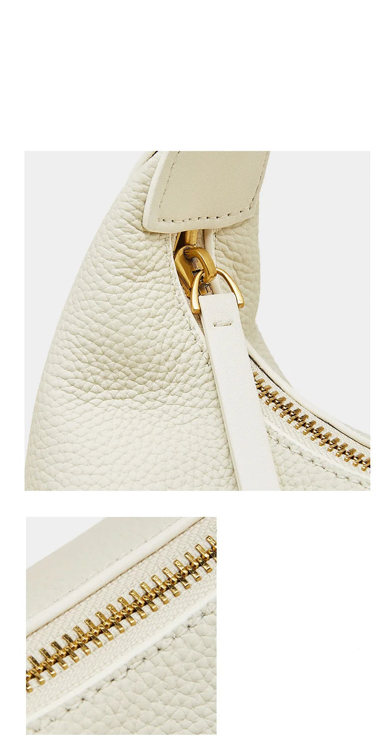 Damen-Ddumpling-Tasche aus Rindsleder der ersten Schicht, neue Mode, Umhängetasche aus echtem Leder, schlichte Umhängetasche, hochwertige Handtasche