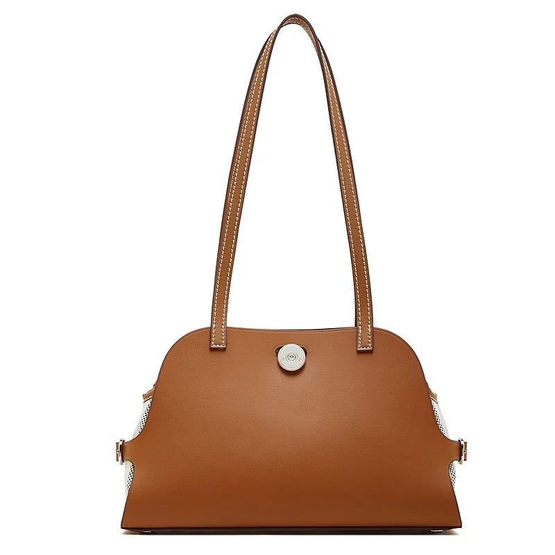 Umhängetasche aus echtem Leder – Abnehmbare Pochette