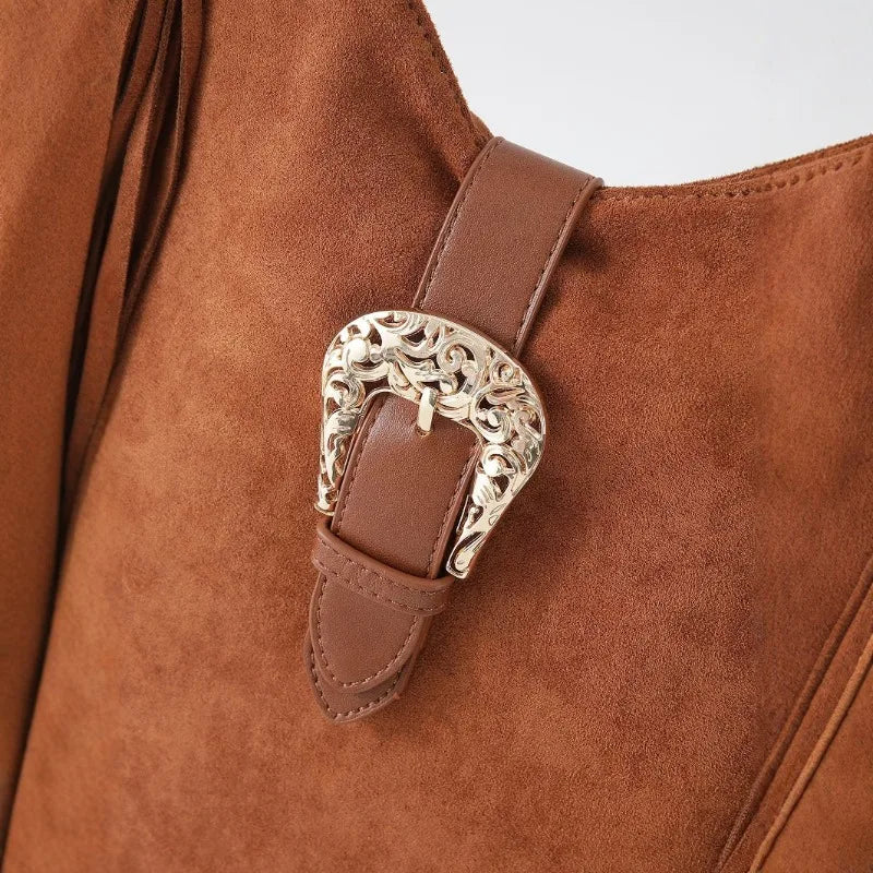 Sac bandoulière  femme – Daim Tissé à franges