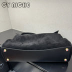 Sac à main tote daim givré femme — Luxe Discret & Grande Capacité MYNELIA