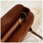Sac Tote Cabas Vintage cuir PU Souple Grande Capacité