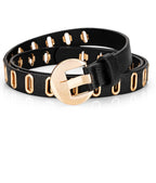 Ceinture en Cuir PU Style Grunge Punk – Boucle alliage, Longueurs ajustables