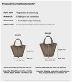 Sac Seau en Cuir Togo – Panier Souple Femme, 22 cm MYNELIA