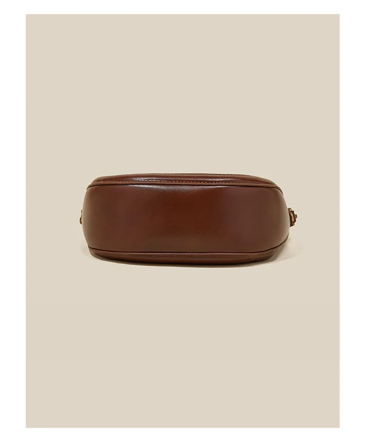 Sac en Cuir Véritable  Rabat Hasp 3 Poches Croisé Vintage