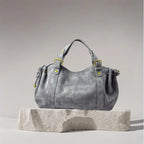 Sac Tote Boston PU Souple Imperméable Rivets Rétro